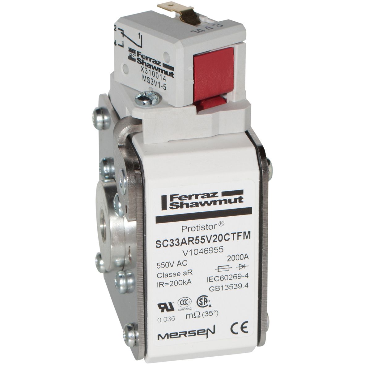 V1046955 - Size 33 type TTF with microswitch aR 2000 A 550VAC